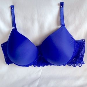 NWT Brazilian Style  Women’s  Beautiful Underwired Padded Royal Blue Bra - Large